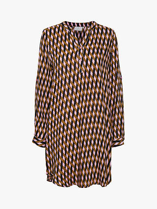 KAFFE Marane Geometric Print Shirt Dress, Candy Pink/Multi