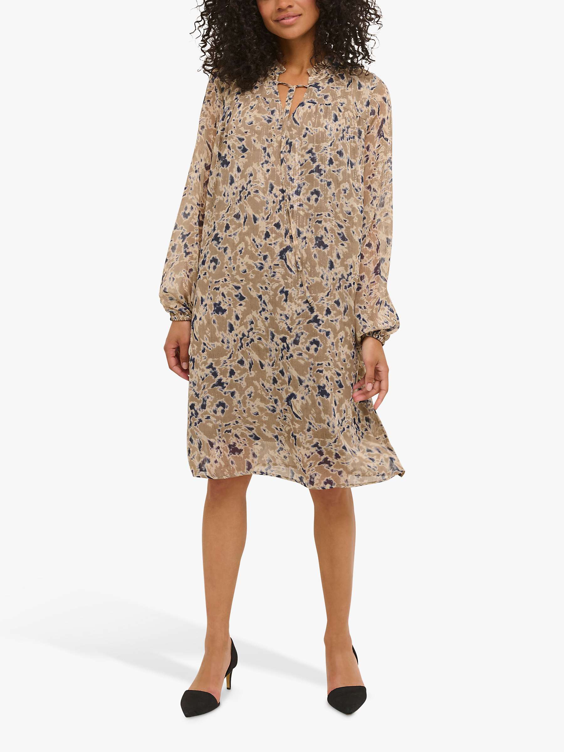 Buy KAFFE Sunda Abstract Knee Length Dress, Fallen Rock/Blue Online at johnlewis.com