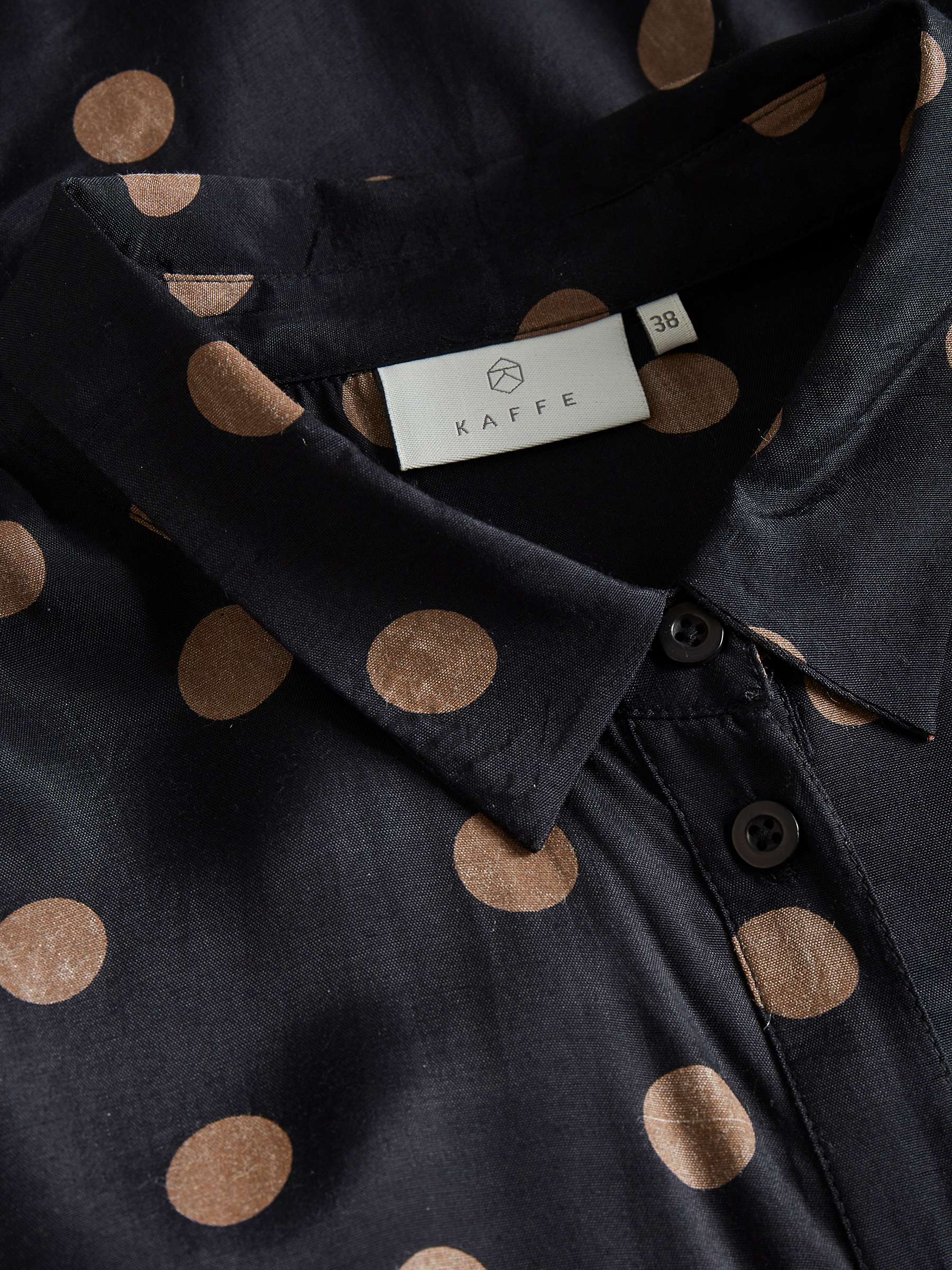 Buy KAFFE Oline Polka Dot Midi Shirt Dress Online at johnlewis.com