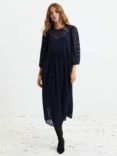 Lollys Laundry Marion Lace Midi Dress, Dark Blue