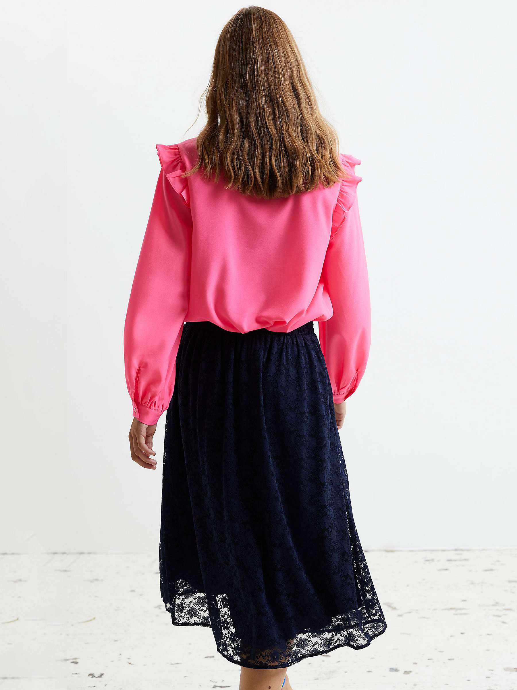Buy Lollys Laundry Ella Lace Midi Skirt, Dark Blue Online at johnlewis.com