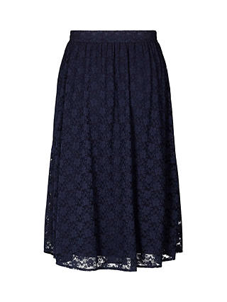 Lollys Laundry Ella Lace Midi Skirt, Dark Blue