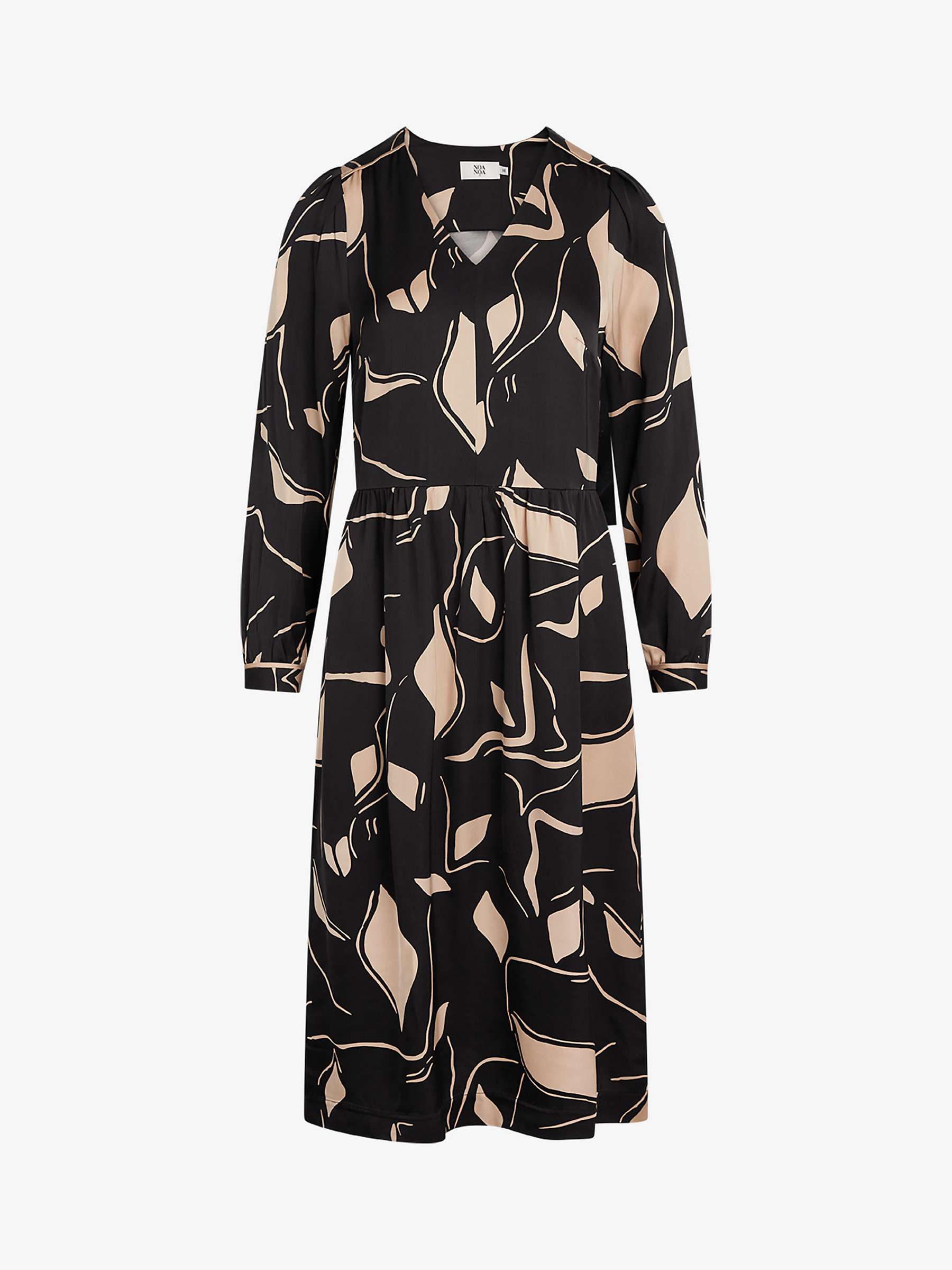Buy Noa Noa Sianna Abstract Print Midi Dress, Beige/Black Online at johnlewis.com
