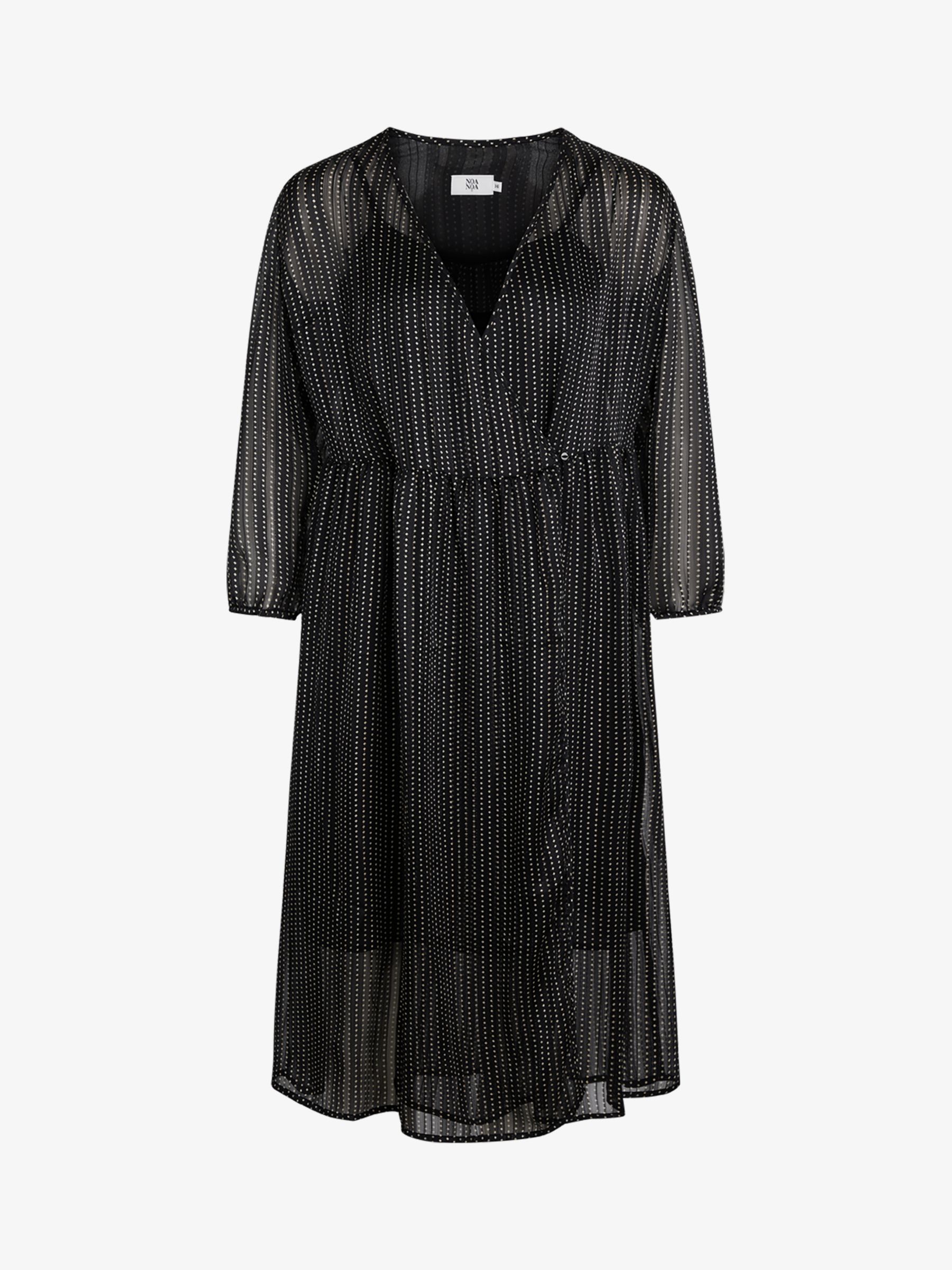 Buy Noa Noa Gertha Shimmer Georgette Dress, Black Online at johnlewis.com