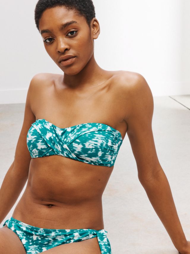 Twist front store bandeau bikini top