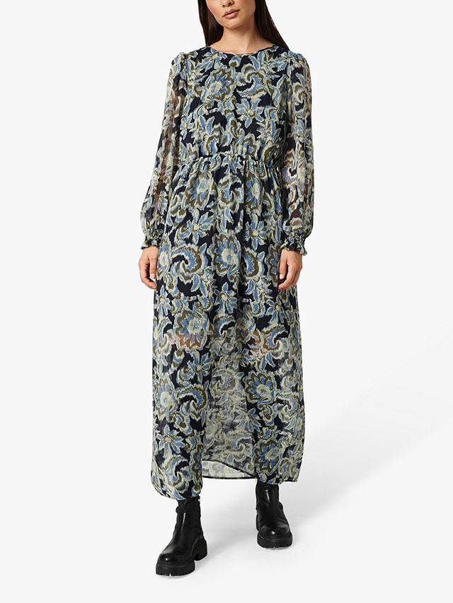 Soaked In Luxury Tiana Long Sleeve Floral Dress, Night Sky at John ...