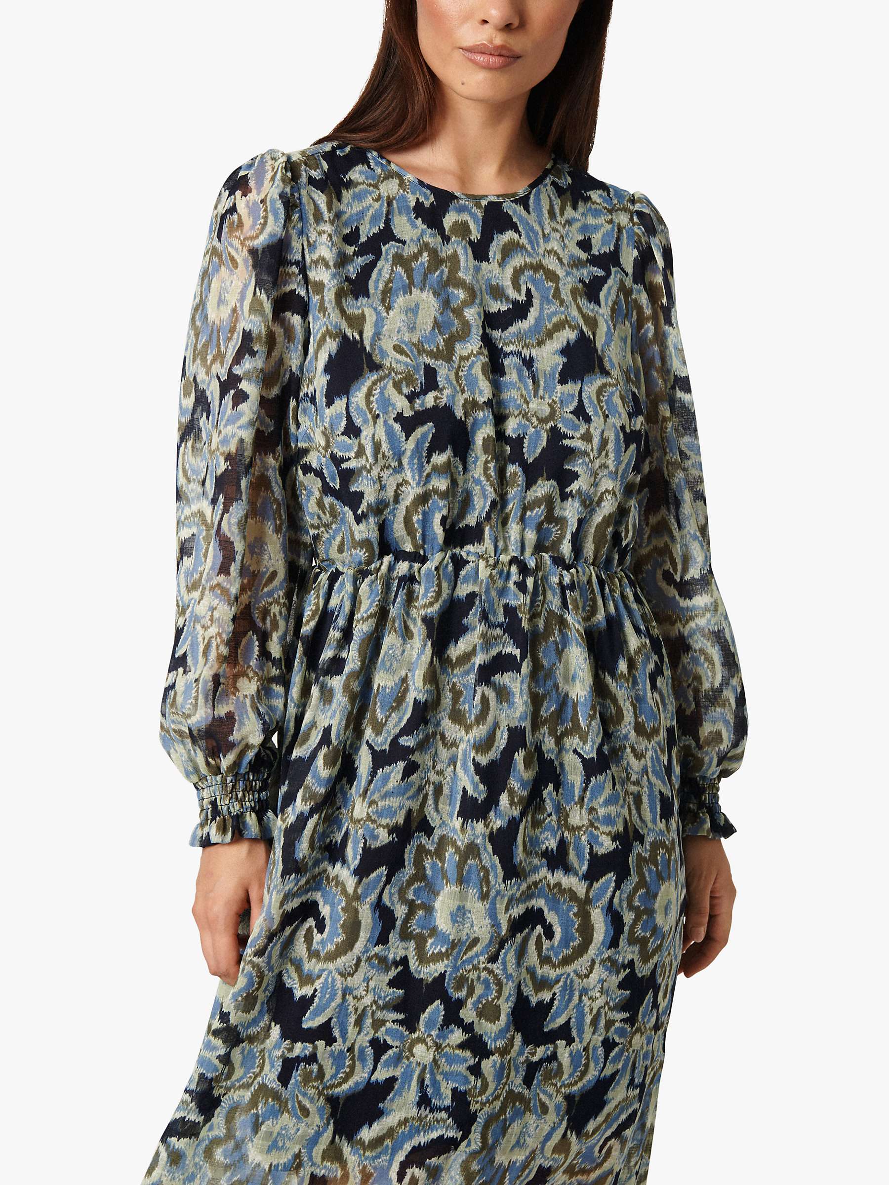 Buy Soaked In Luxury Tiana Long Sleeve Floral Dress, Night Sky Online at johnlewis.com