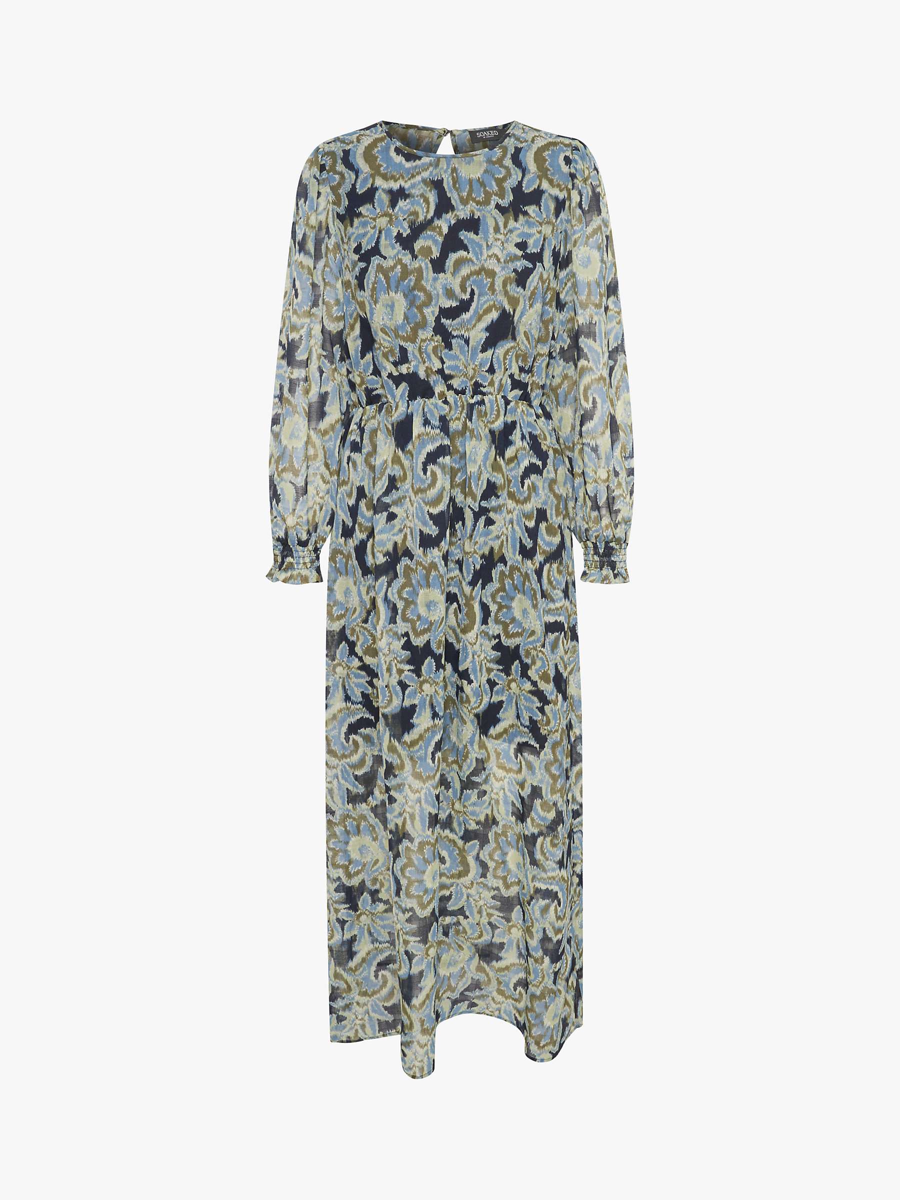 Soaked In Luxury Tiana Long Sleeve Floral Dress, Night Sky at John ...