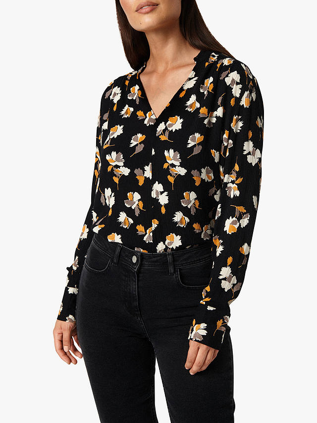 Soaked In Luxury Zaya Floral Blouse, Black Feather Flower at John Lewis ...