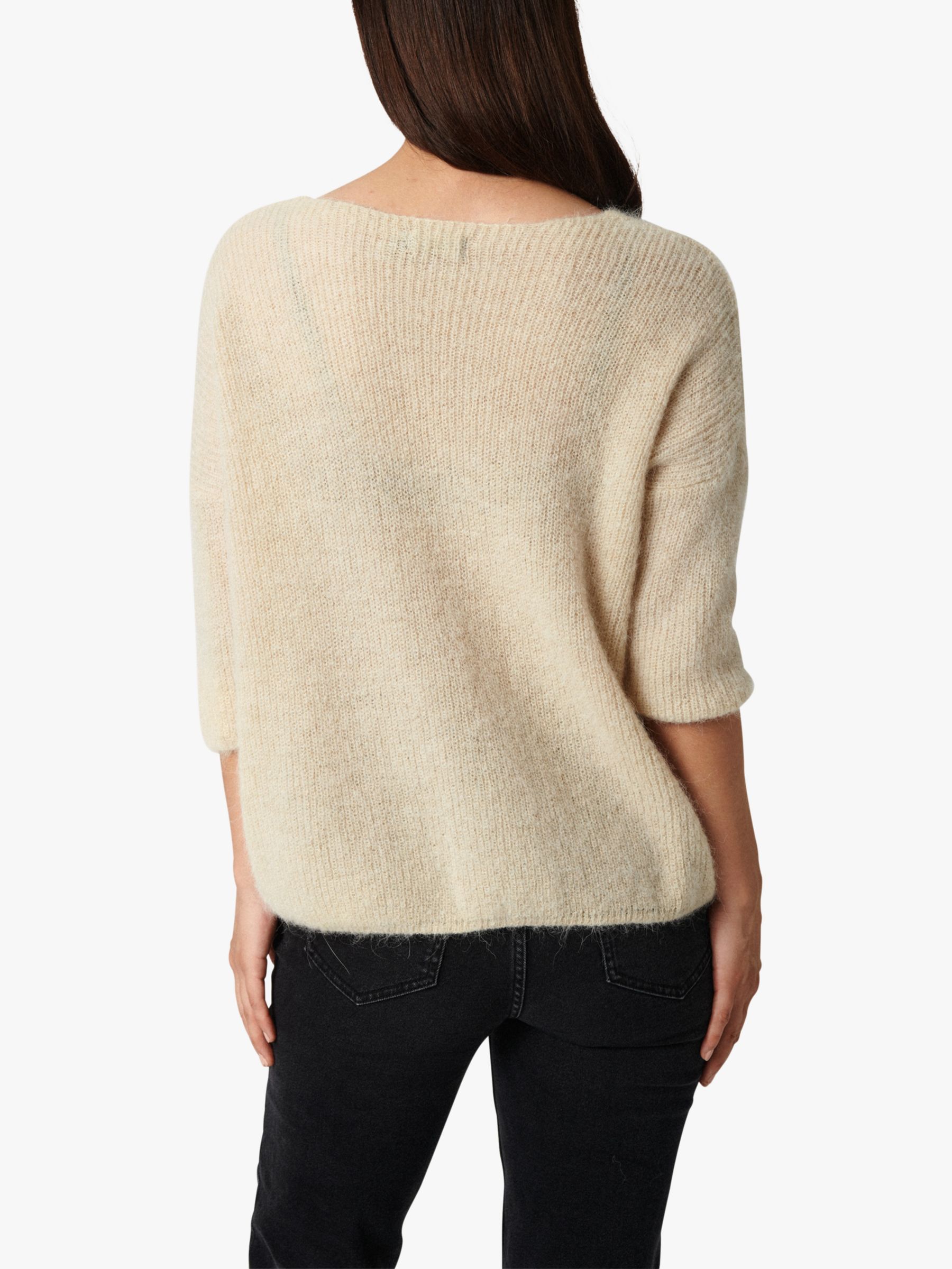 Soaked In Luxury Tuesday 3/4 Sleeve Wool Blend Jumper, Bone White at ...
