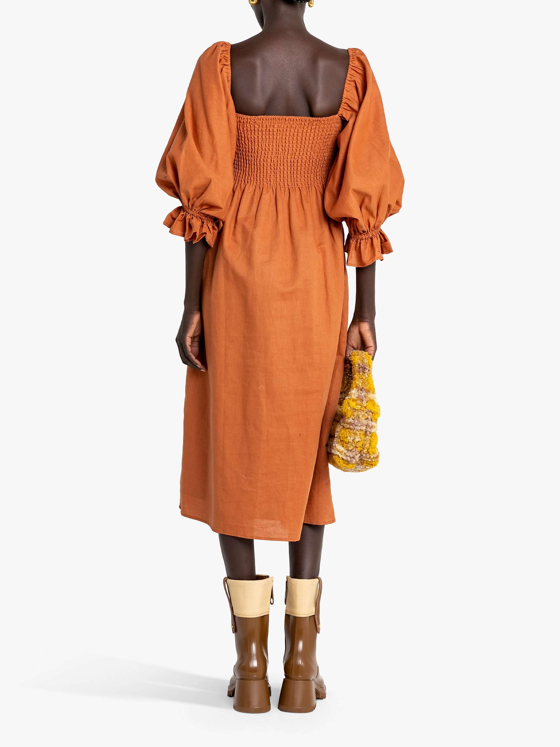 Buy o.p.t Athena Midi Dress, Rust Online at johnlewis.com