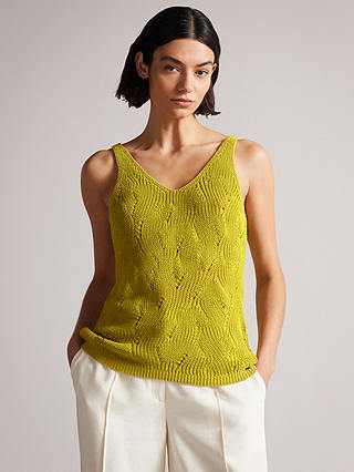 Ted Baker Niyna Ribbed Knit Top, Mid Yellow