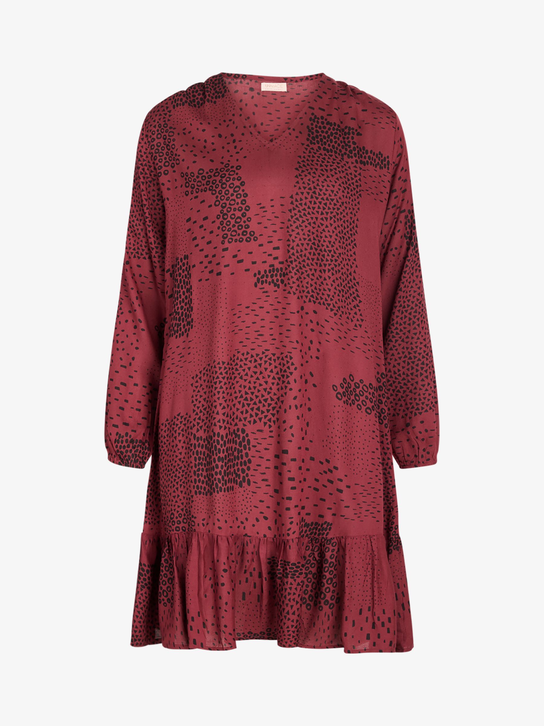 Unmade Copenhagen Loulou Abstract Mini Dress, Print Brown/Pink at John ...
