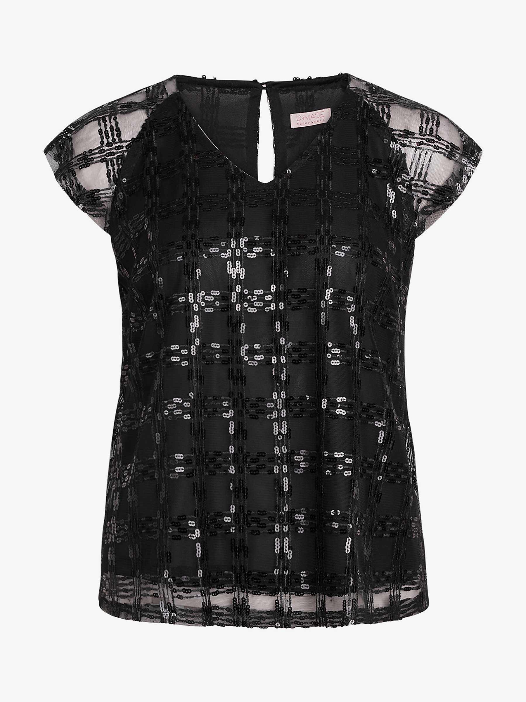 Buy Unmade Copenhagen Aliyah Short Sleeve Blouse, Black Online at johnlewis.com