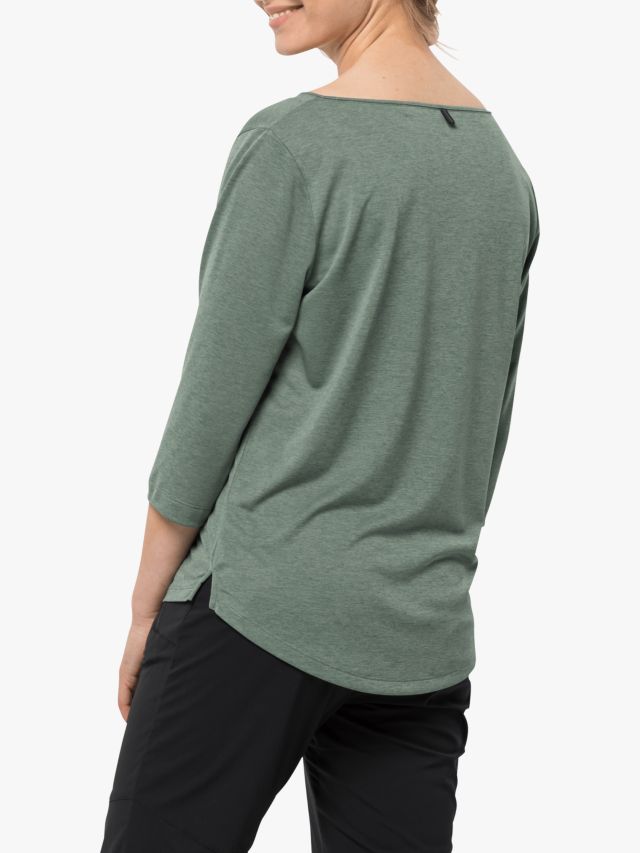 Diese Woche neu eingetroffen Jack Wolfskin Pack & T-Shirt, Sleeve Green, XS 3/4 Go Picnic