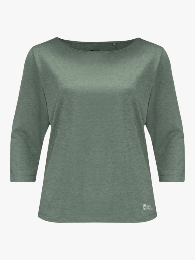 Jack Wolfskin Pack T-Shirt, Go Green, 3/4 Picnic XS & Sleeve