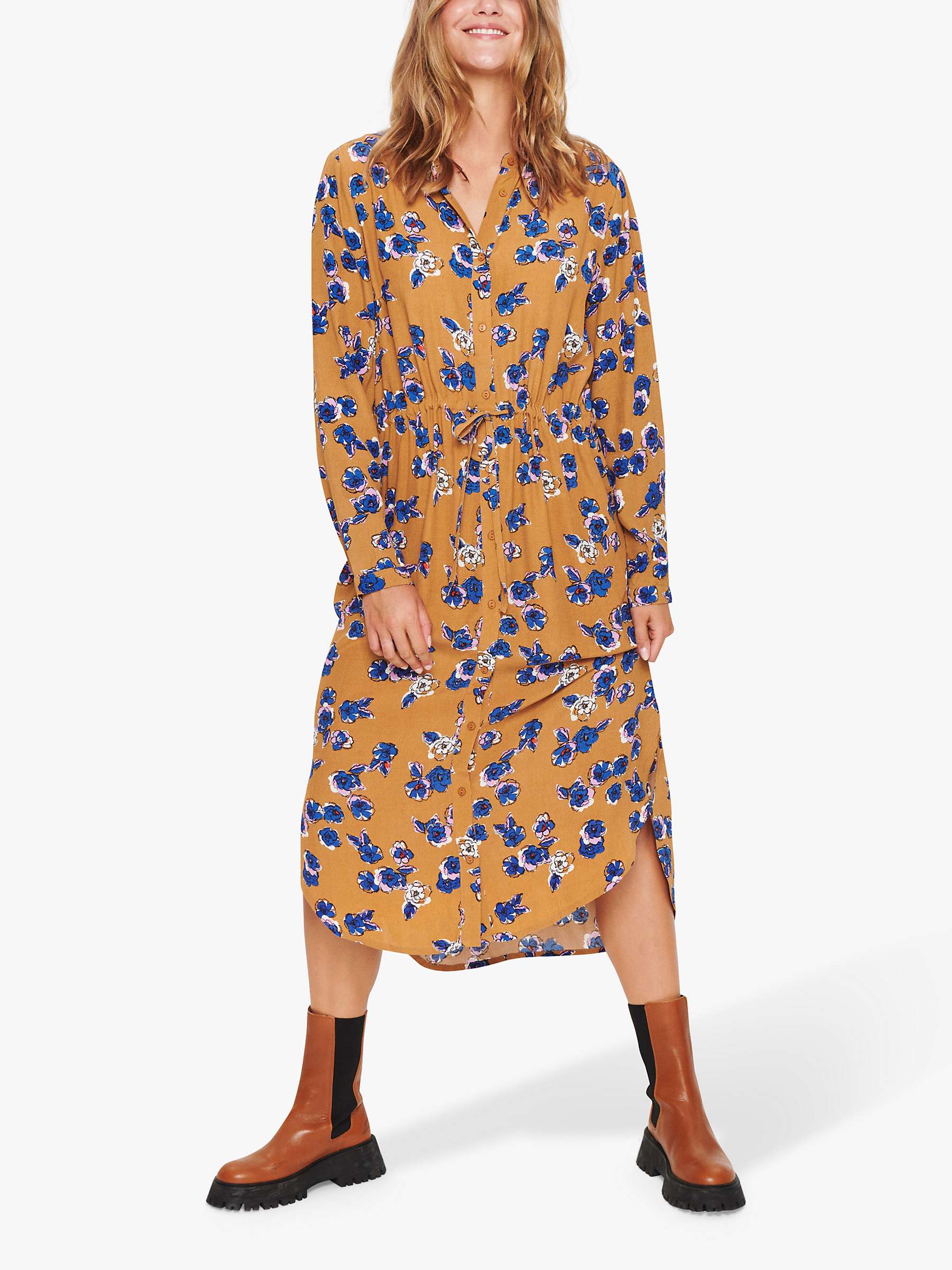 Buy Saint Tropez Randy Floral Midi Shirt Dress, Dijon Painterly Online at johnlewis.com