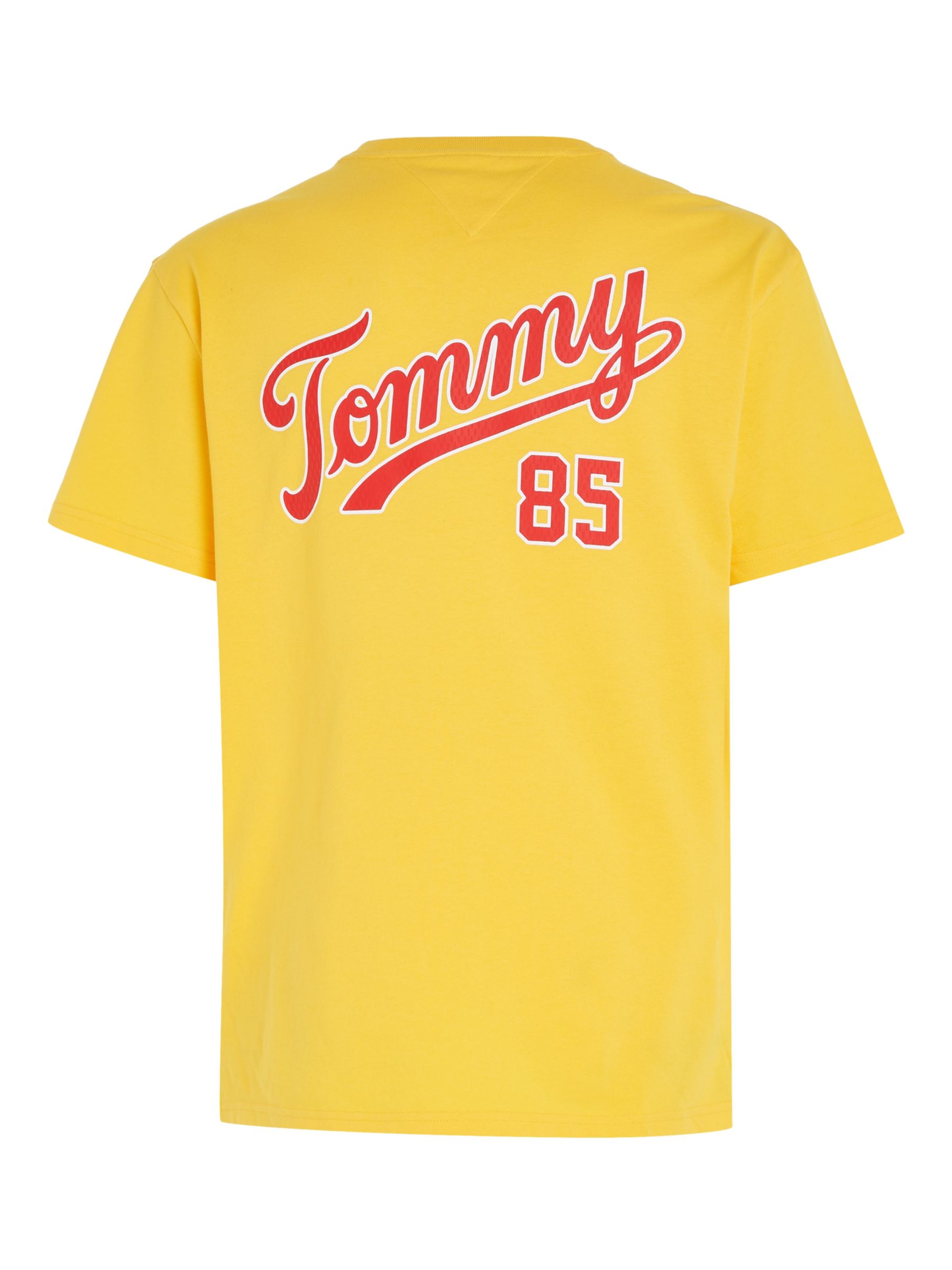 Tommy Jeans Organic Cotton College 85 Logo T-Shirt, Warm Yellow at John  Lewis & Partners