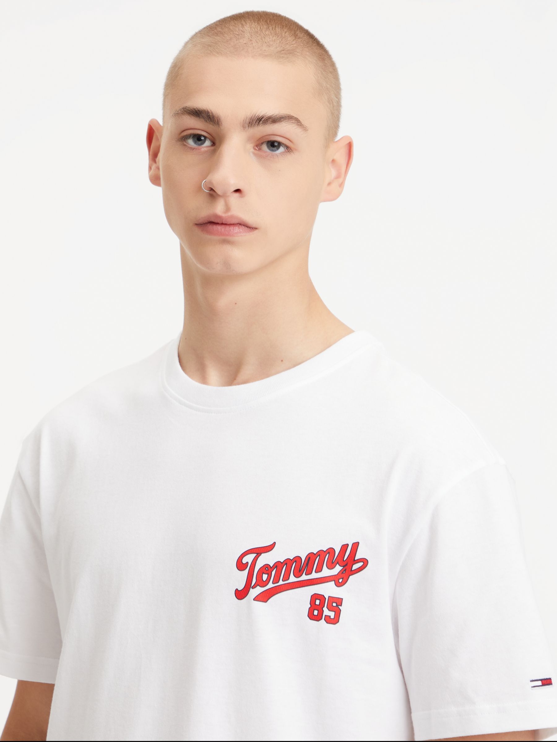 College Cotton 85 Tommy Organic T-Shirt, Jeans at John Logo White & Partners Lewis