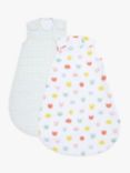 John Lewis ANYDAY Happy Faces Baby Sleeping Bag, 1 Tog, Pack of 2, Multi