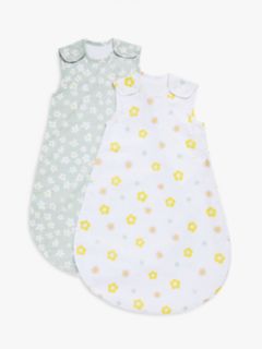 John Lewis ANYDAY Ditsy Daisy Baby Sleeping Bag, 0.5 Tog, Pack of 2, Multi, 0-6 months