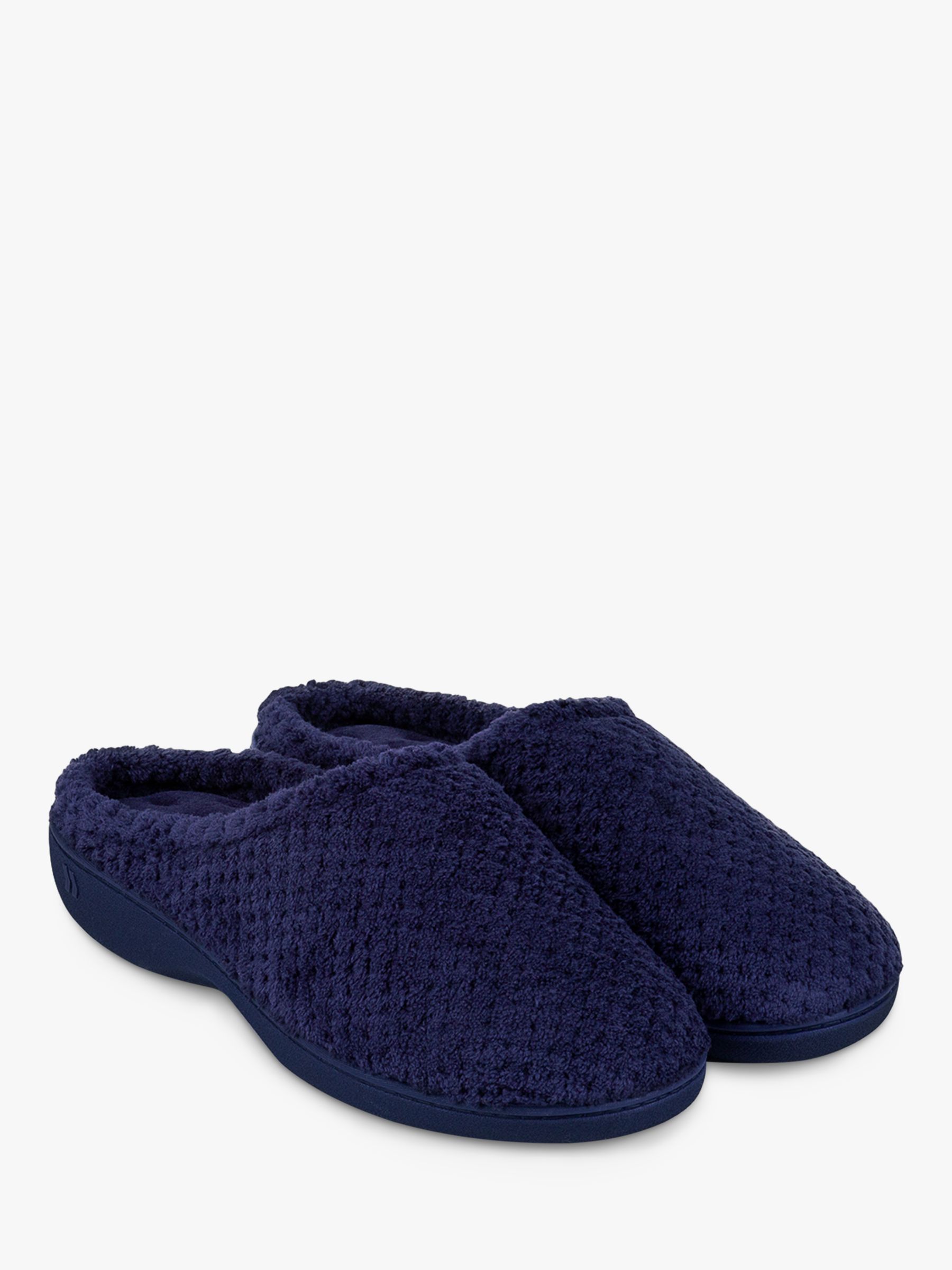 totes Popcorn Terry Mule Slippers, Navy at John Lewis & Partners