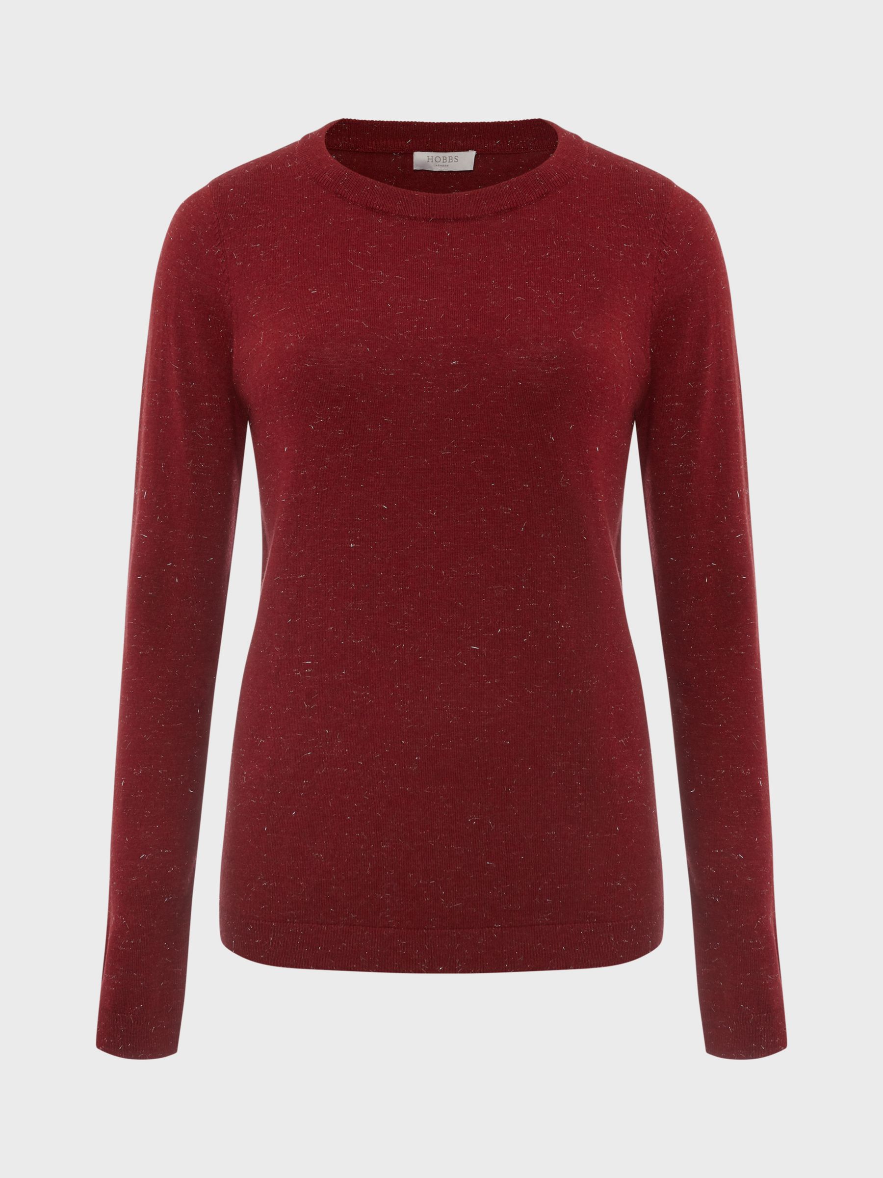 Hobbs Penny Sparkle Jumper, Red, S