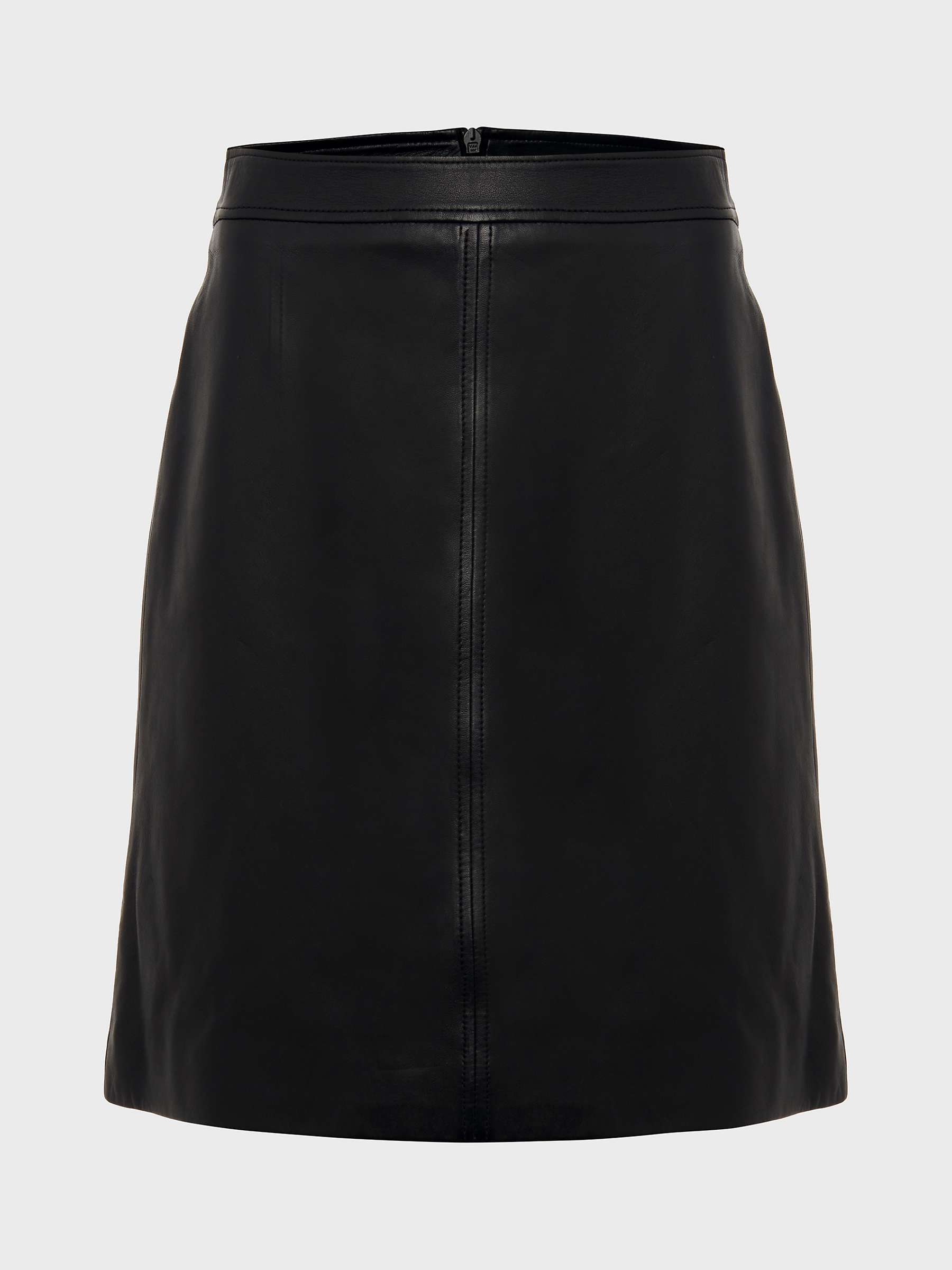 Buy Hobbs Annalise Leather Skirt, Black Online at johnlewis.com