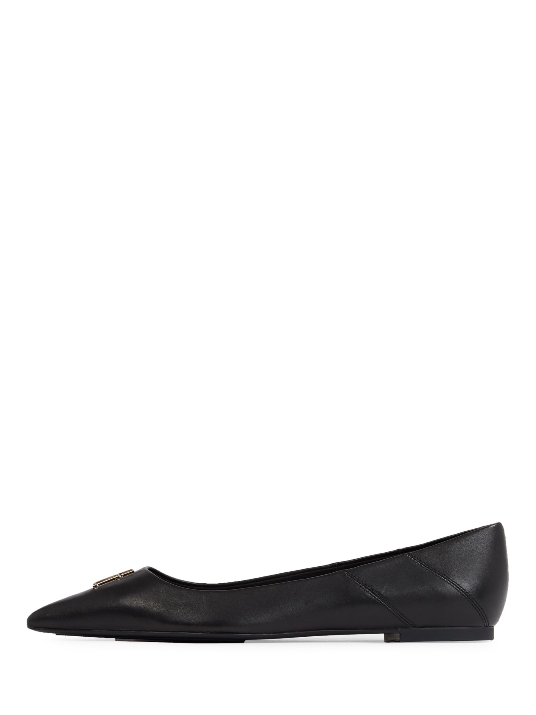 Tommy Hilfiger Pointed Leather Ballerina Flats, Black,
