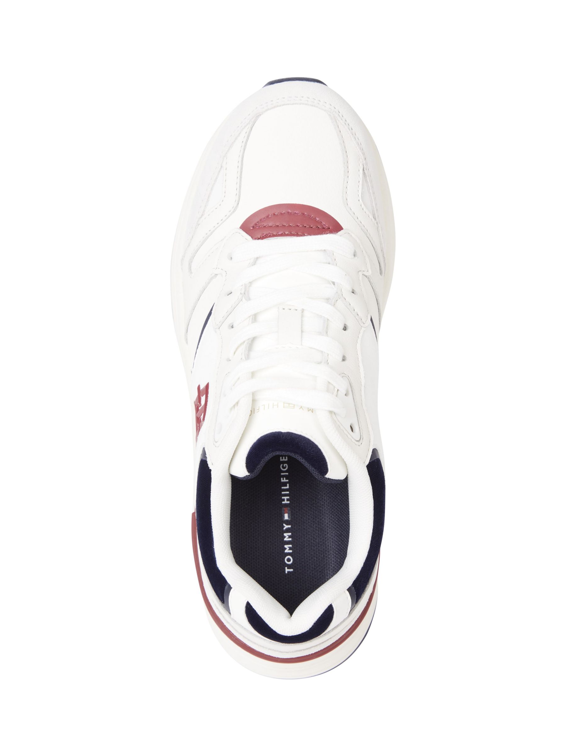 Tommy Hilfiger Leather Preppy Trainers, White at John Lewis & Partners
