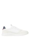 Tommy Hilfiger Leather Elevated Cupsole Lace Up Trainers, White, White