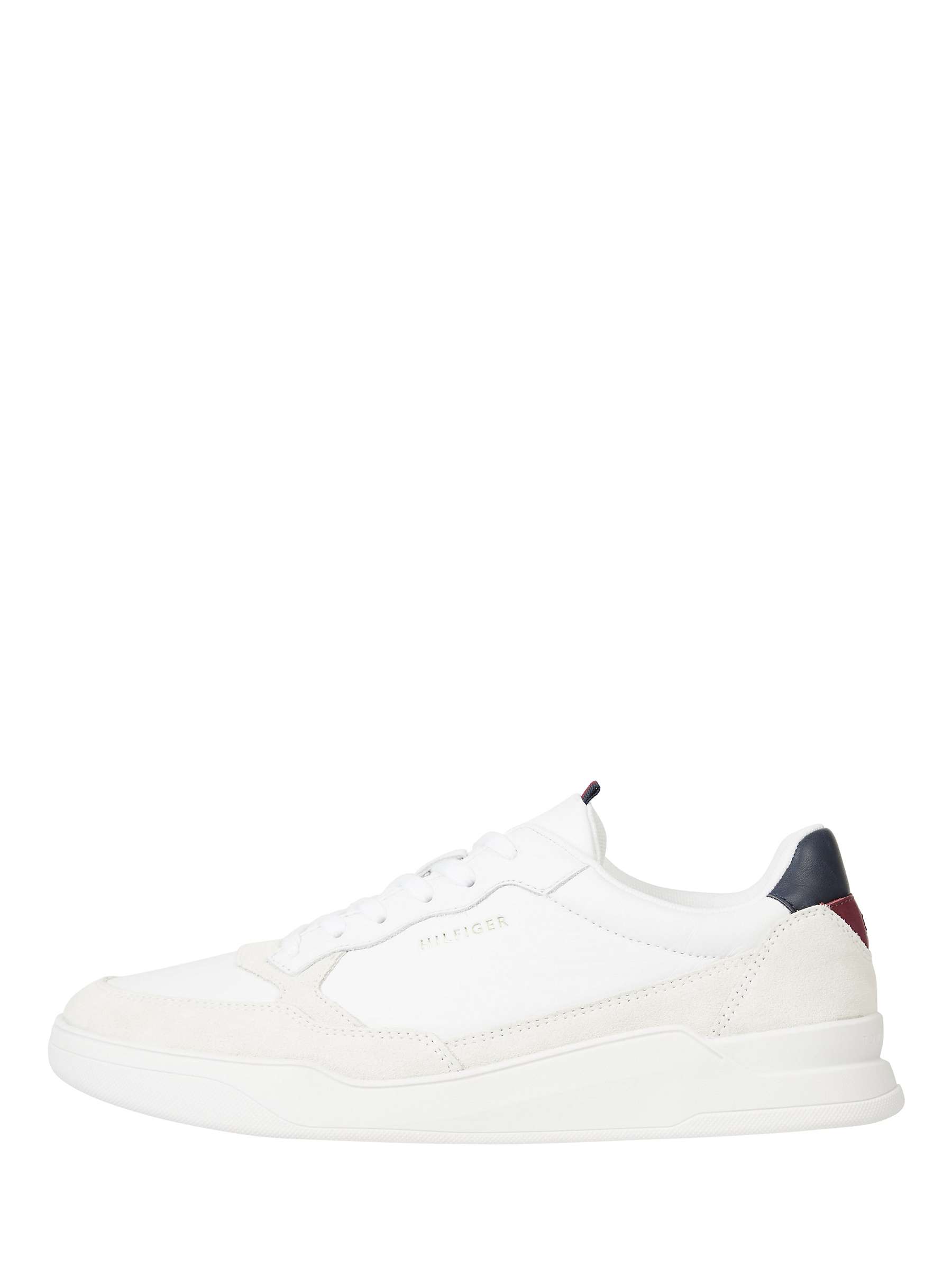 Tommy Hilfiger Leather Elevated Cupsole Lace Up Trainers, White, White ...