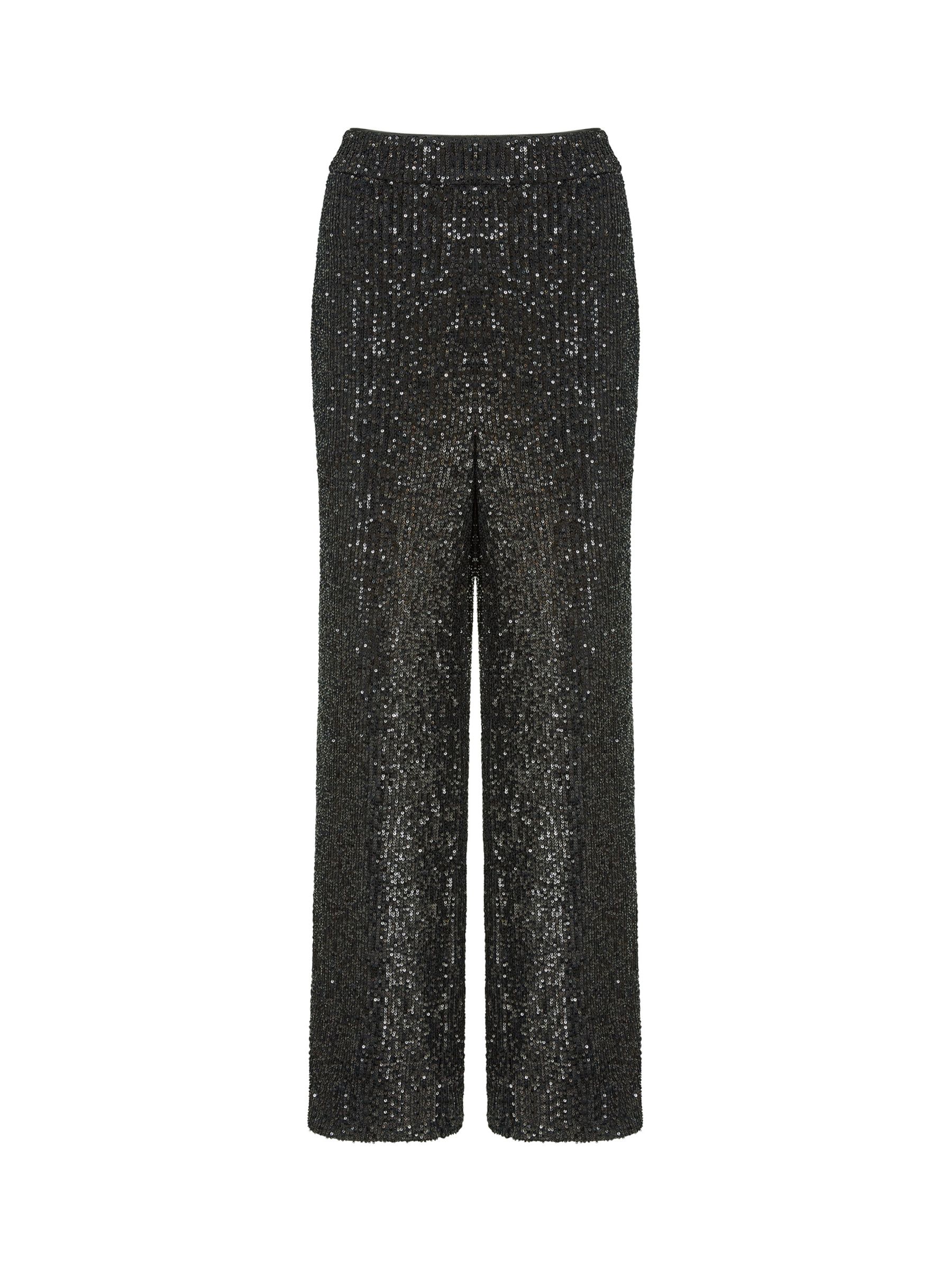 Buy Yumi All-Over Sequin Trousers, Black Online at johnlewis.com