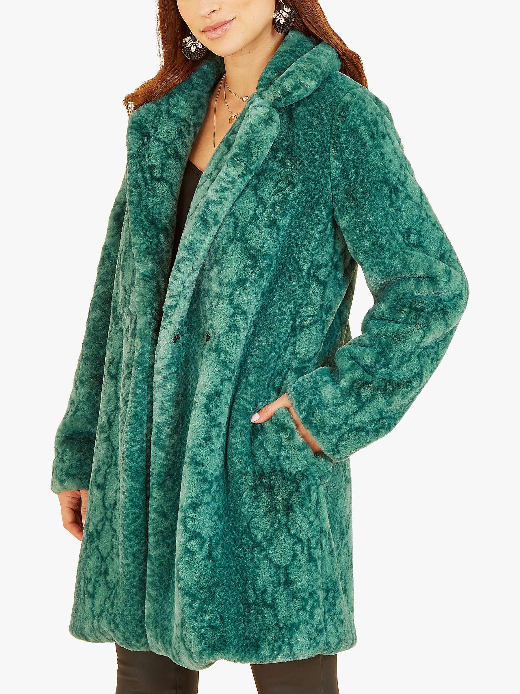 Buy Yumi Snakeskin Print Faux Fur Coat Online at johnlewis.com