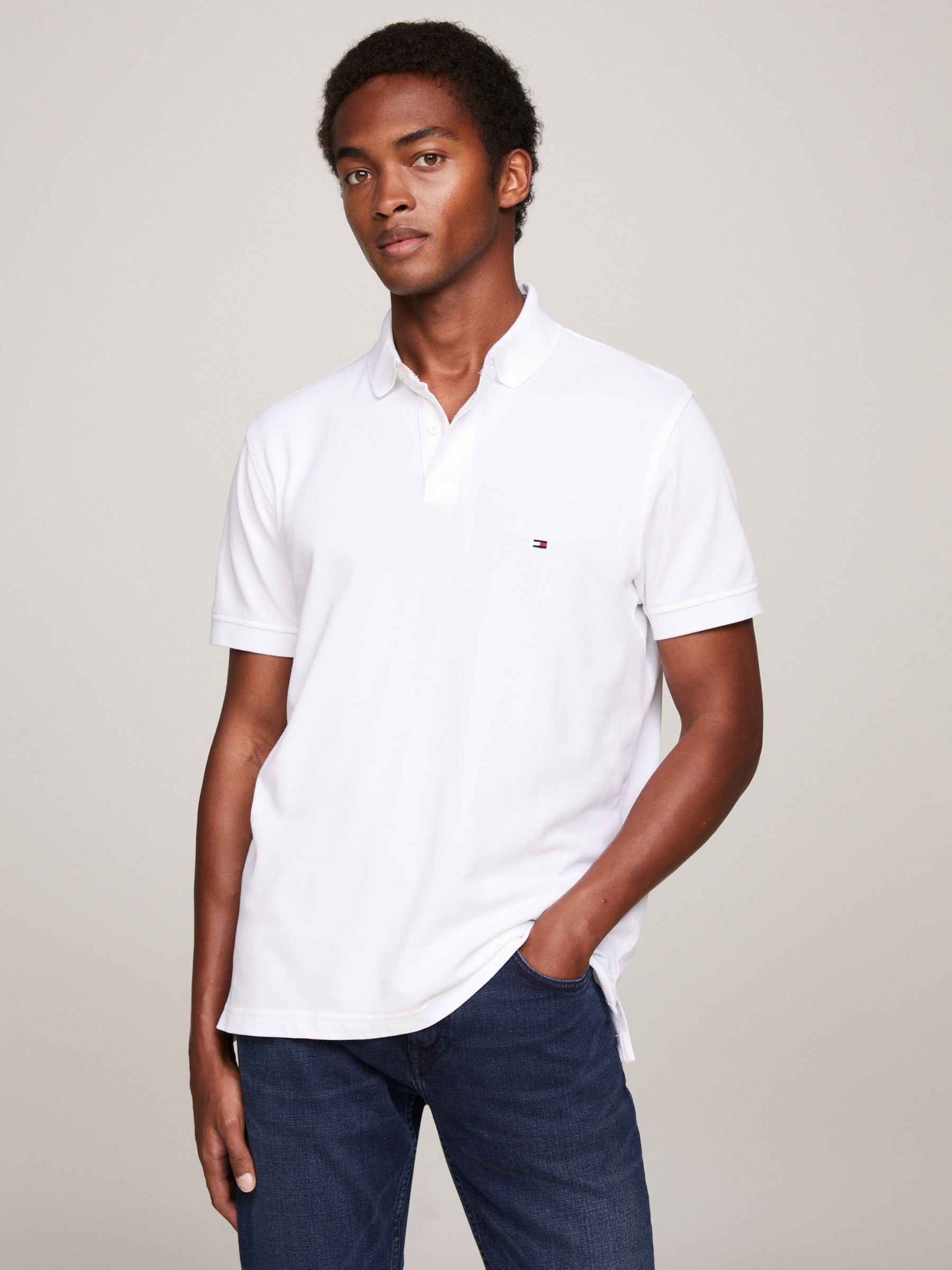Tommy Hilfiger 1985 Regular Fit Polo Shirt, White at John Lewis & Partners