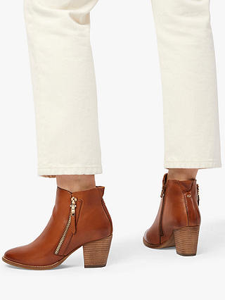Dune Wide Fit Paice Leather Ankle Boots, Tan-leather