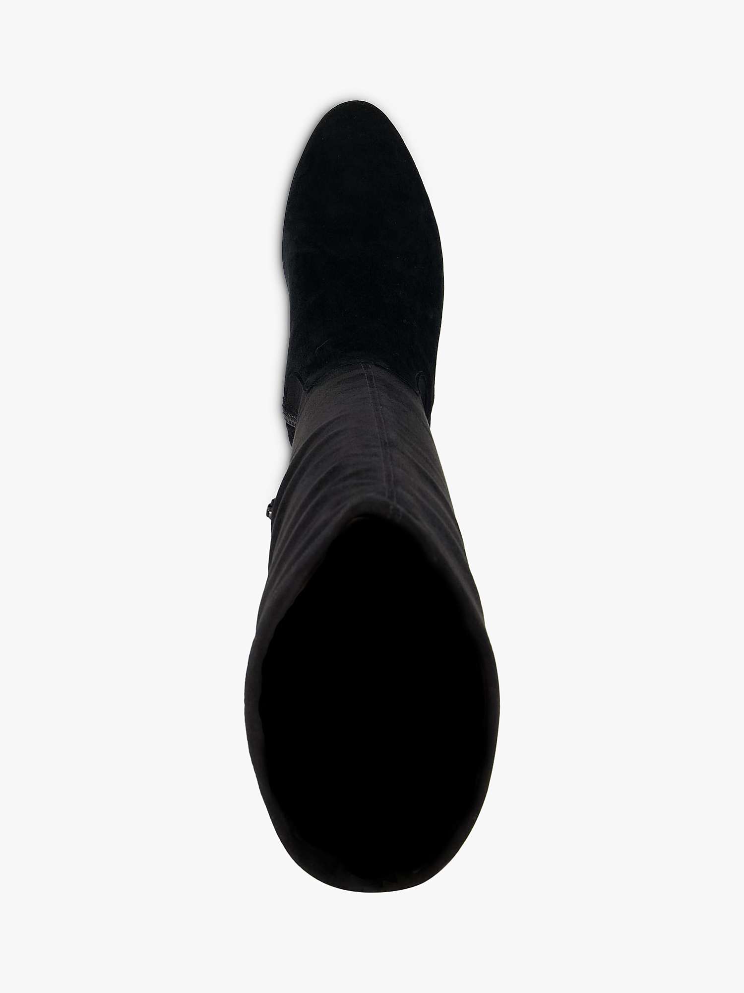 Buy Dune Siren Wide Fit Stretch Block Heel Almond Toe Boots, Black Online at johnlewis.com