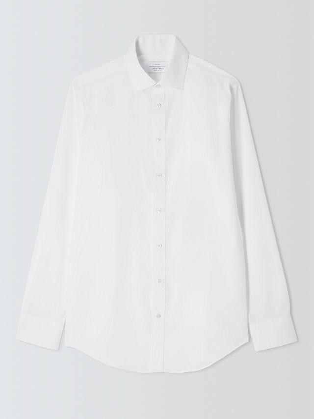 John Lewis Non Iron Twill Slim Fit Single Cuff Shirt, White