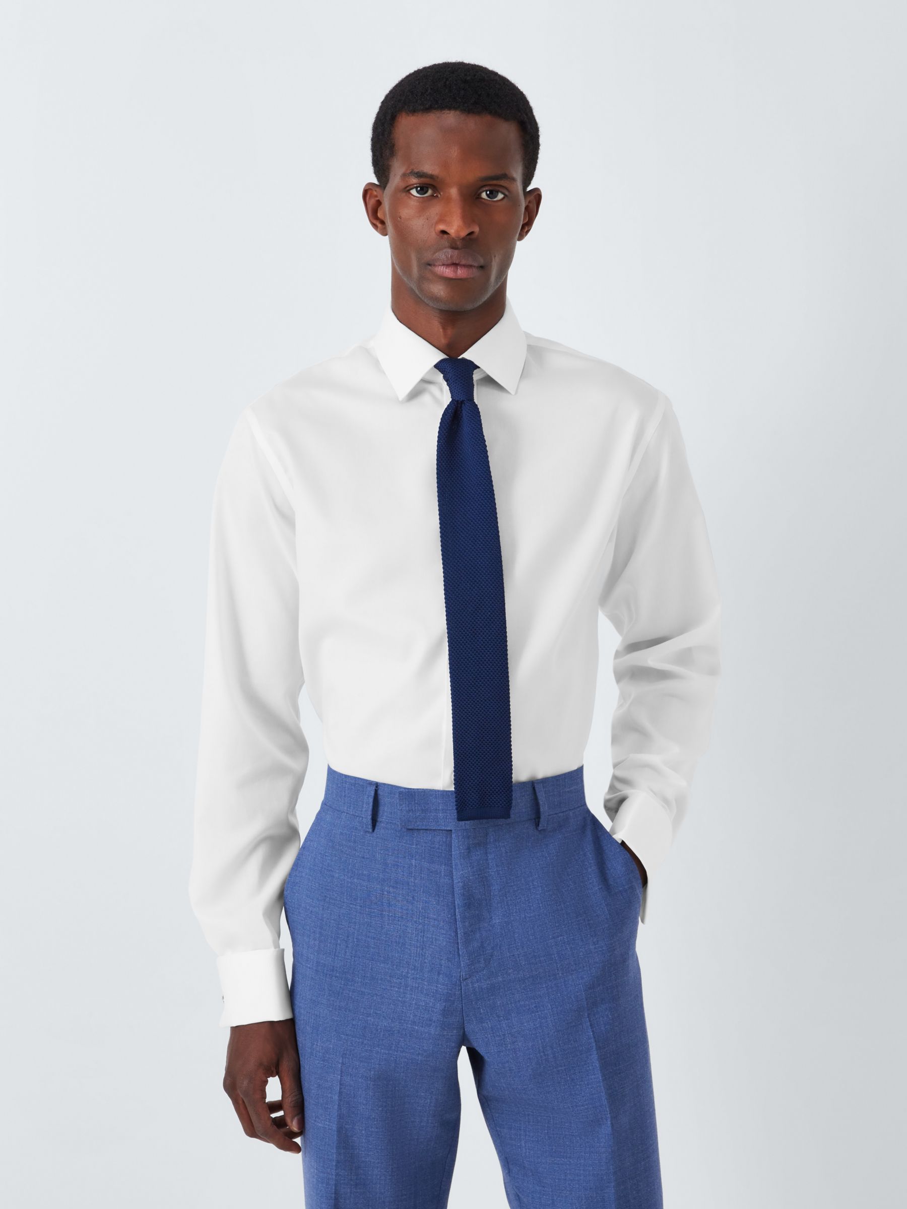 White double cuff store tailored fit shirt