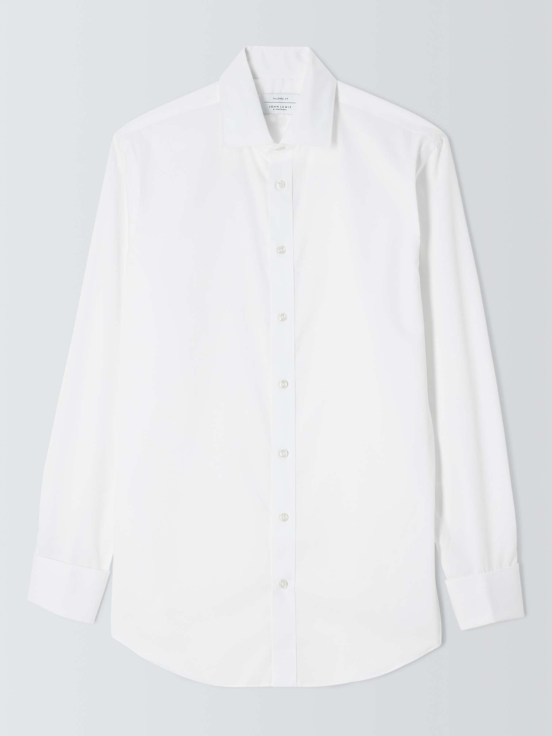 John Lewis Non Iron Twill Double Cuff Tailored Fit Shirt at John Lewis ...