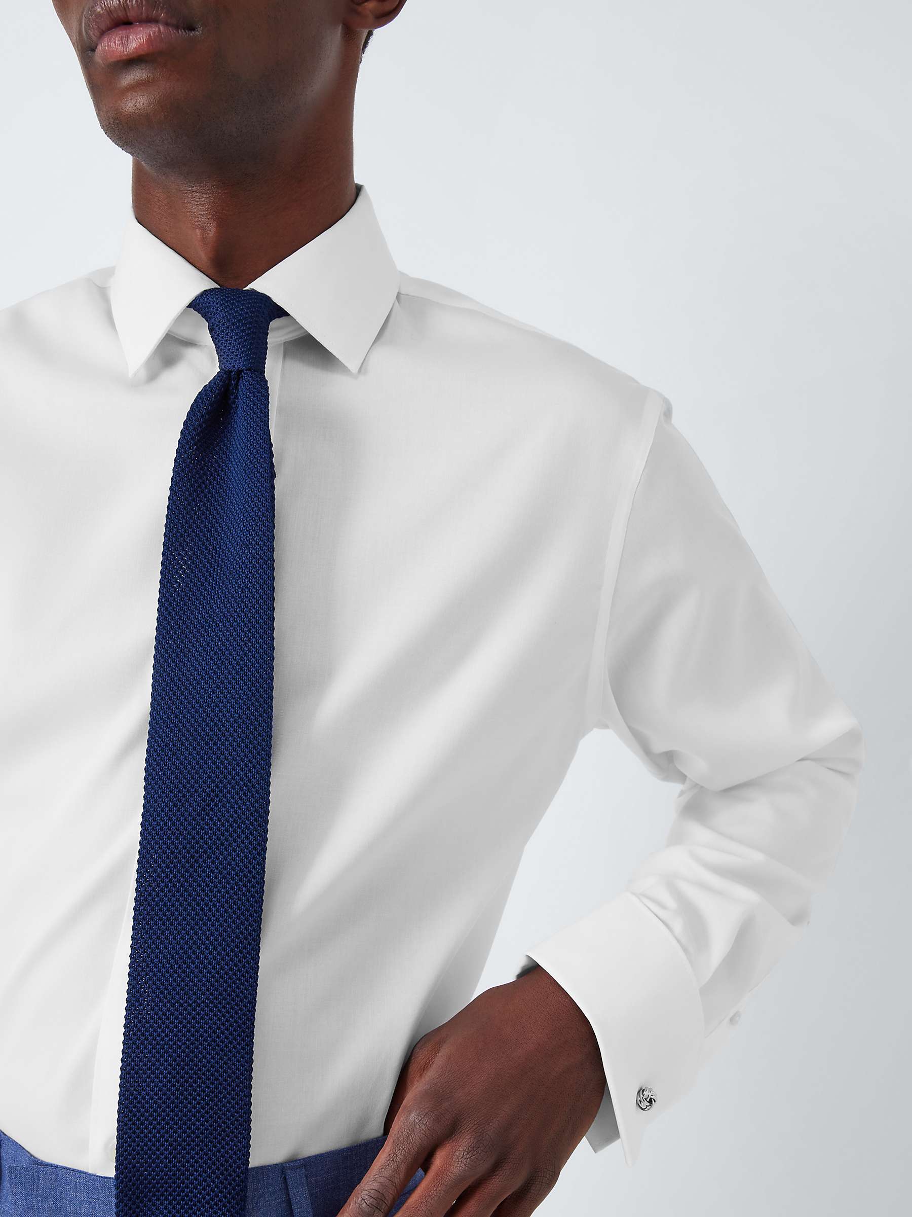 Buy John Lewis Non Iron Twill Double Cuff Tailored Fit Shirt Online at johnlewis.com