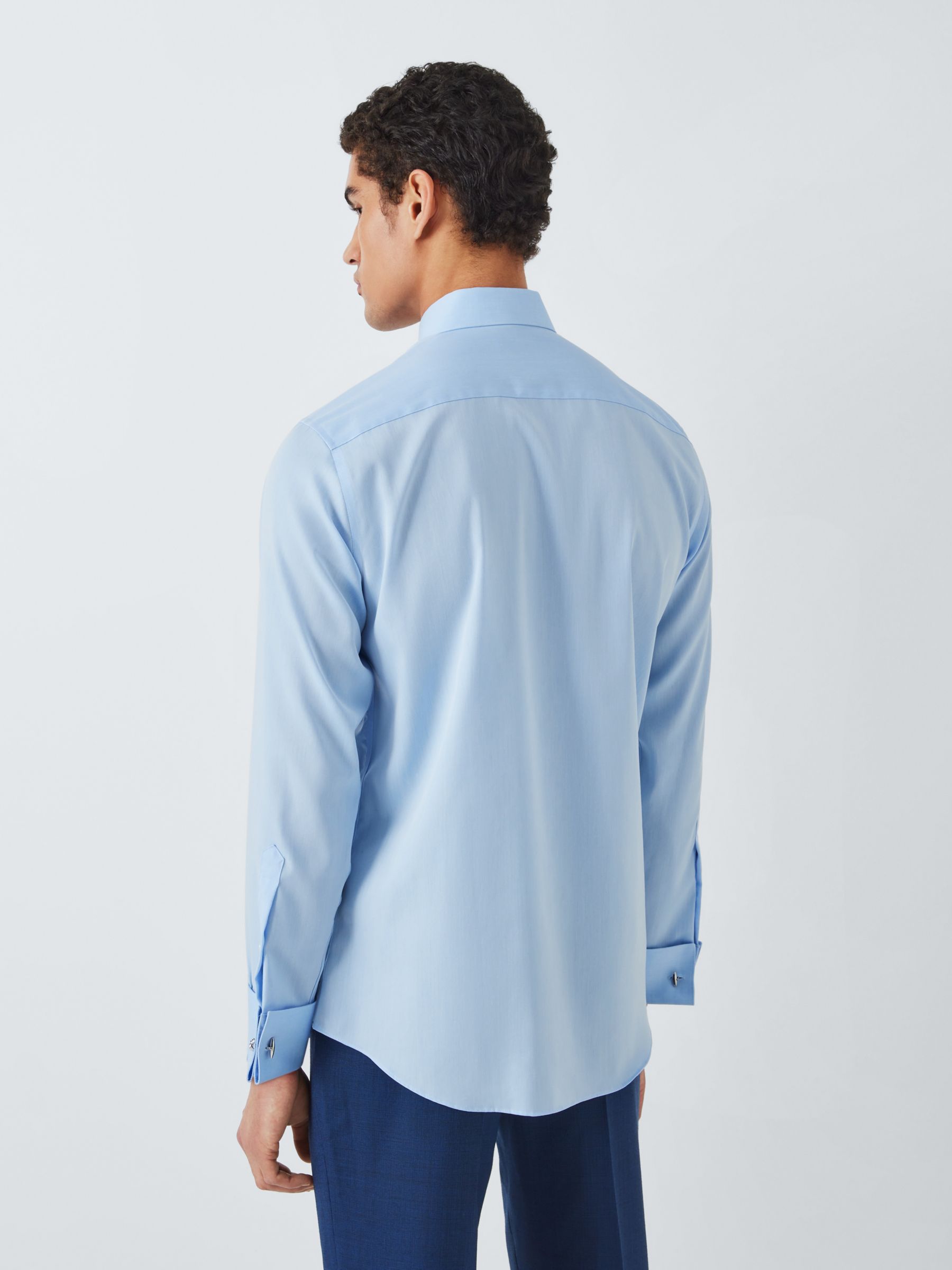 John Lewis Twill Tailored Fit Shirt, Blue, 17R