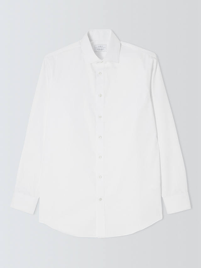 John Lewis Non Iron Self Stripe Tailored Fit Shirt, White