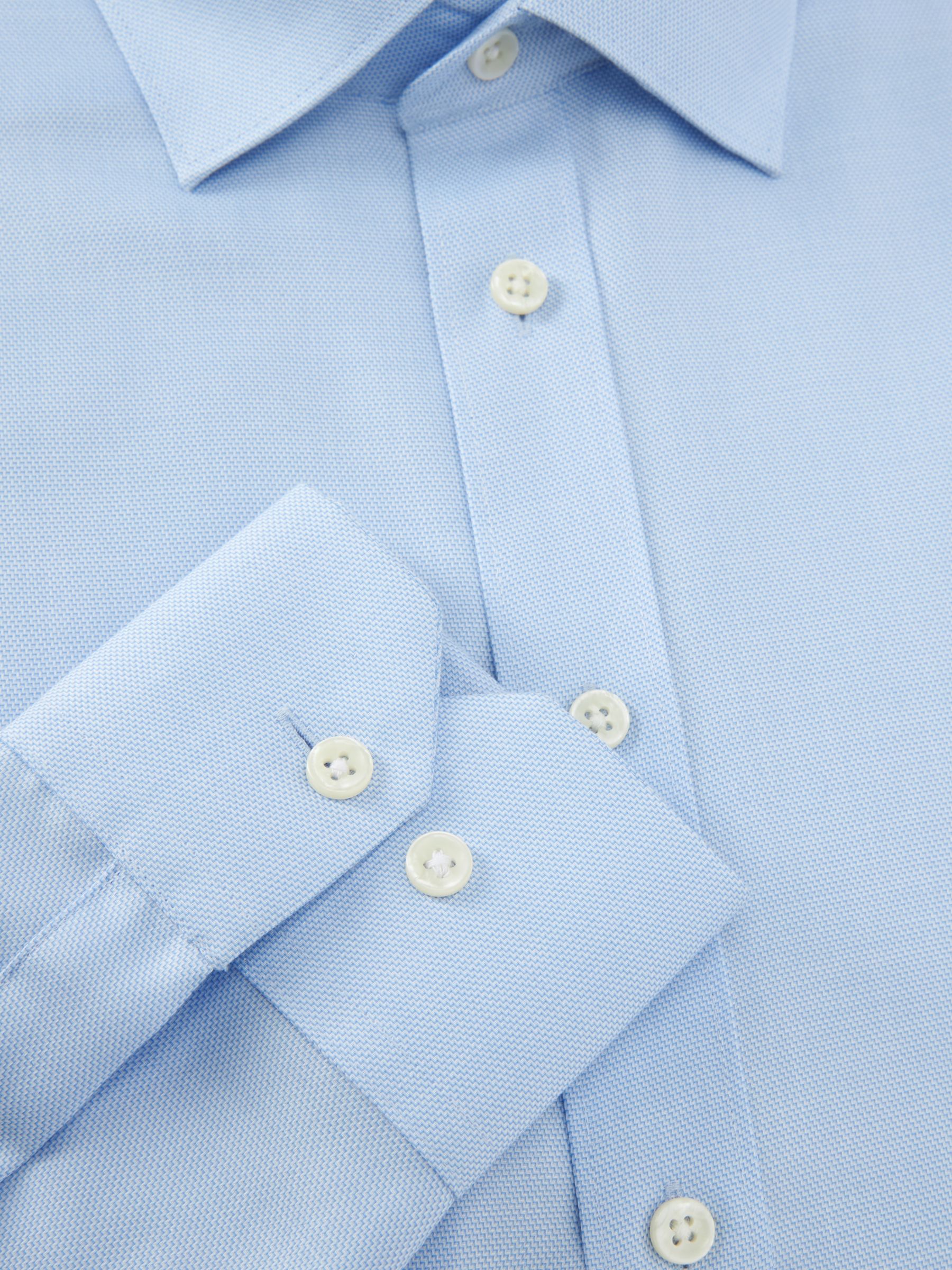John Lewis Dobby Regular Fit Shirt, Blue at John Lewis & Partners
