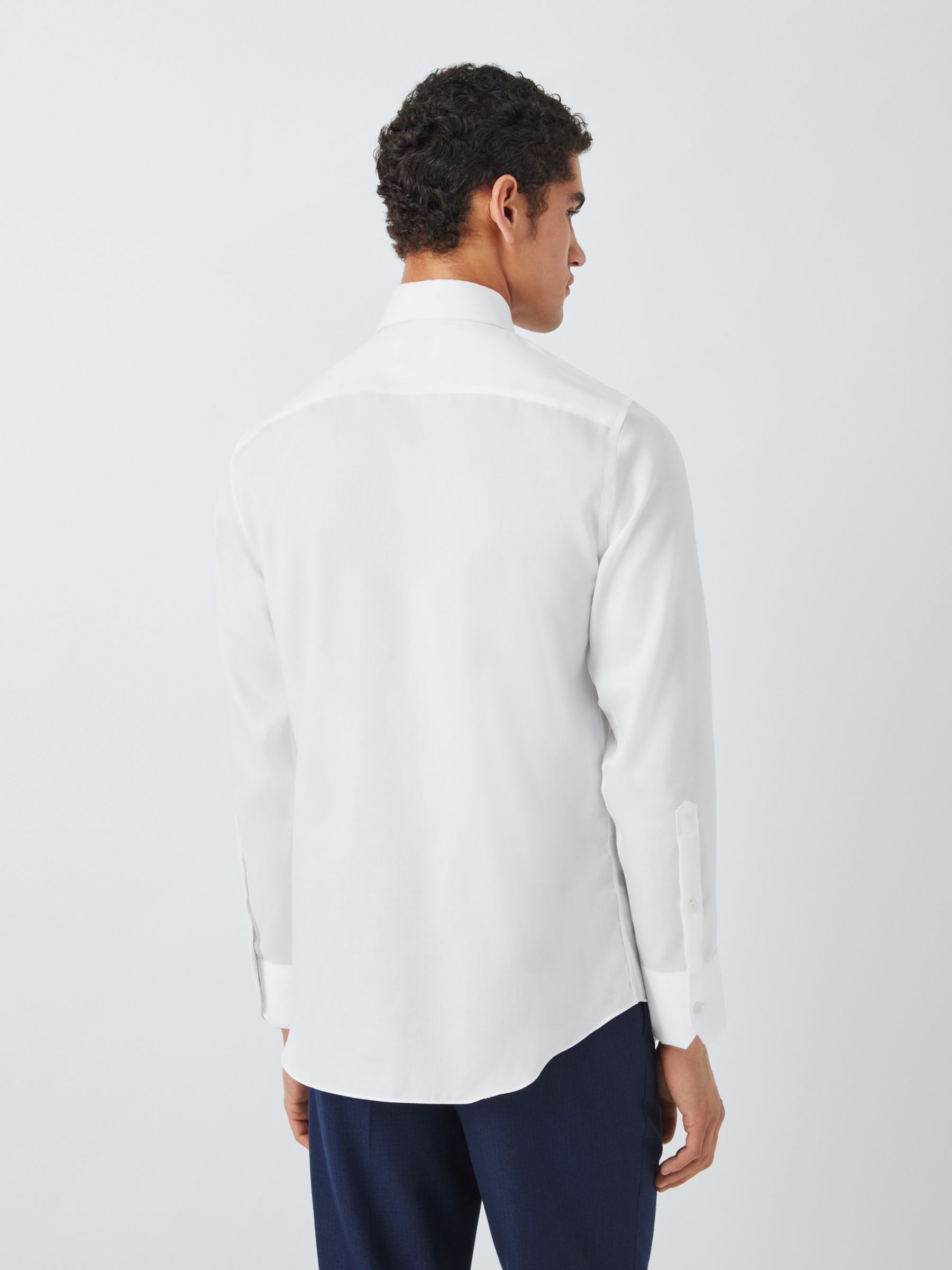 John Lewis Dobby Tailored Fit Shirt, White, 17.5R