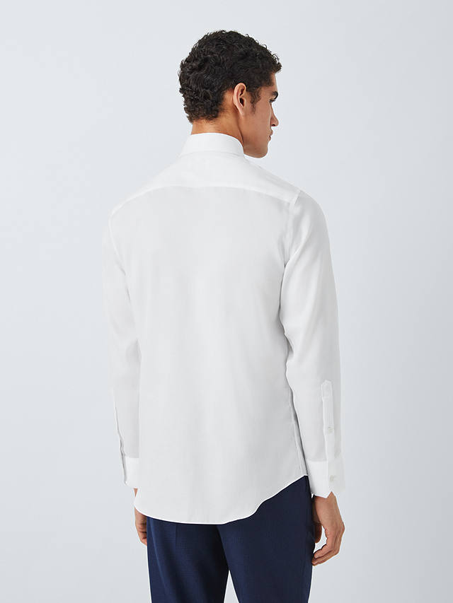 John Lewis Dobby Tailored Fit Shirt, White