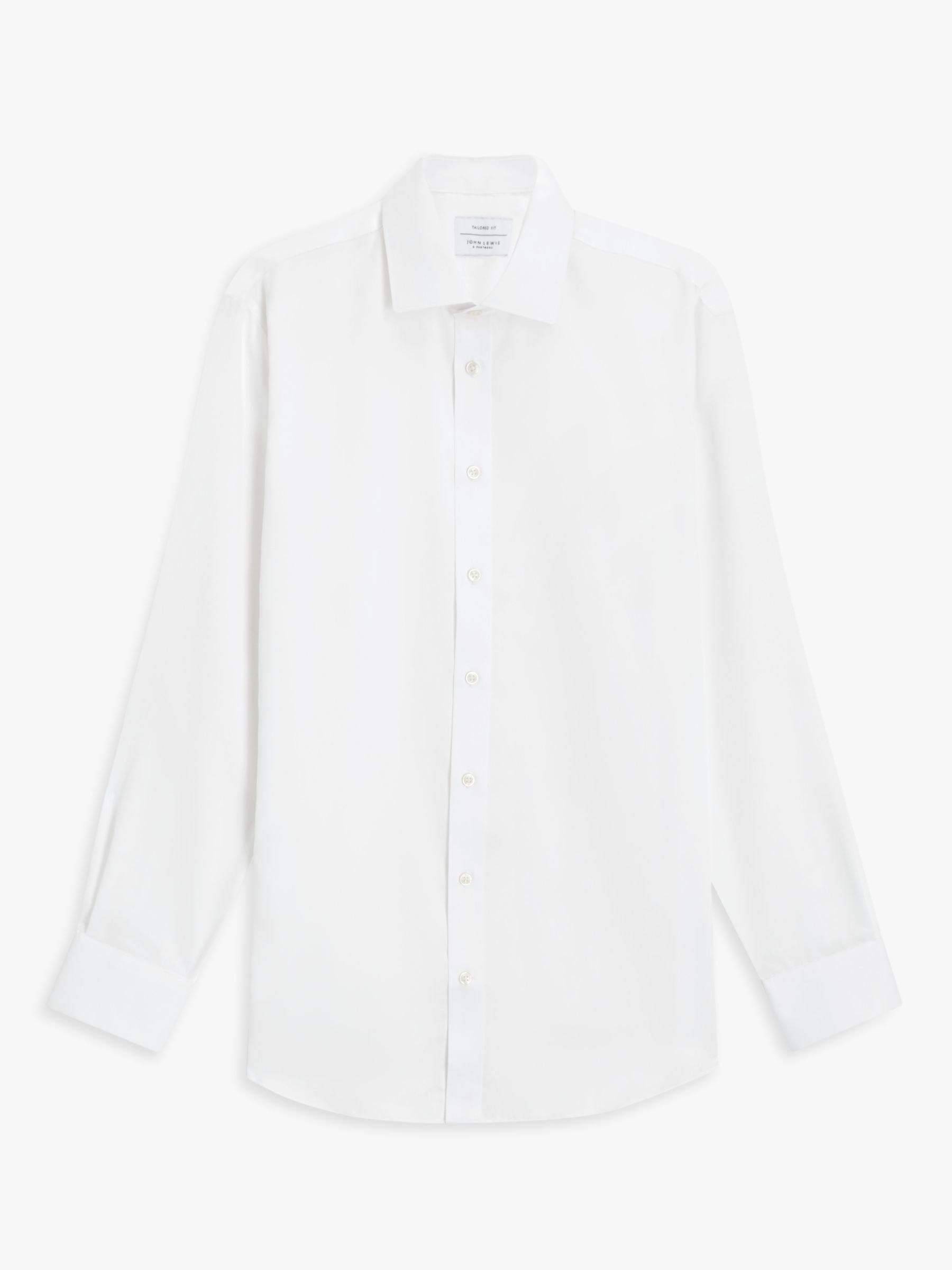 John Lewis Dobby Tailored Fit Shirt, White at John Lewis & Partners