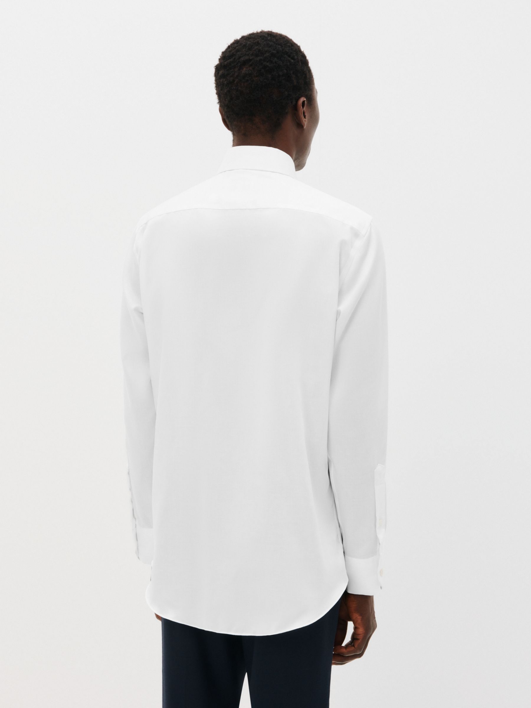 John Lewis Dobby Tailored Fit Shirt, White, 17.5R