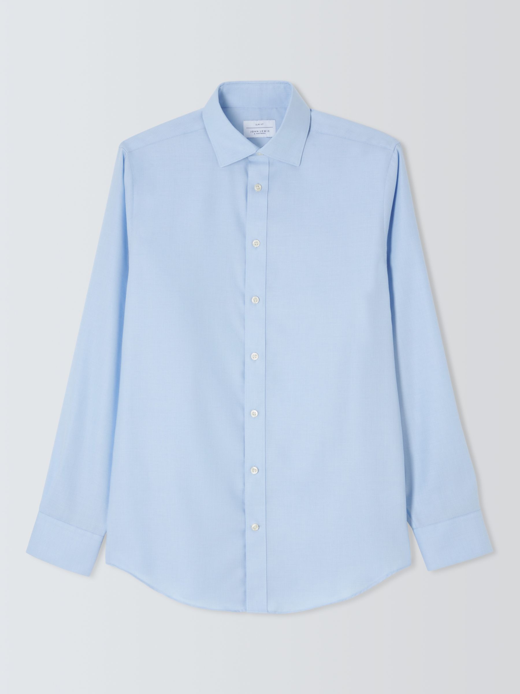 John Lewis Dobby Slim Fit Shirt, Blue at John Lewis & Partners