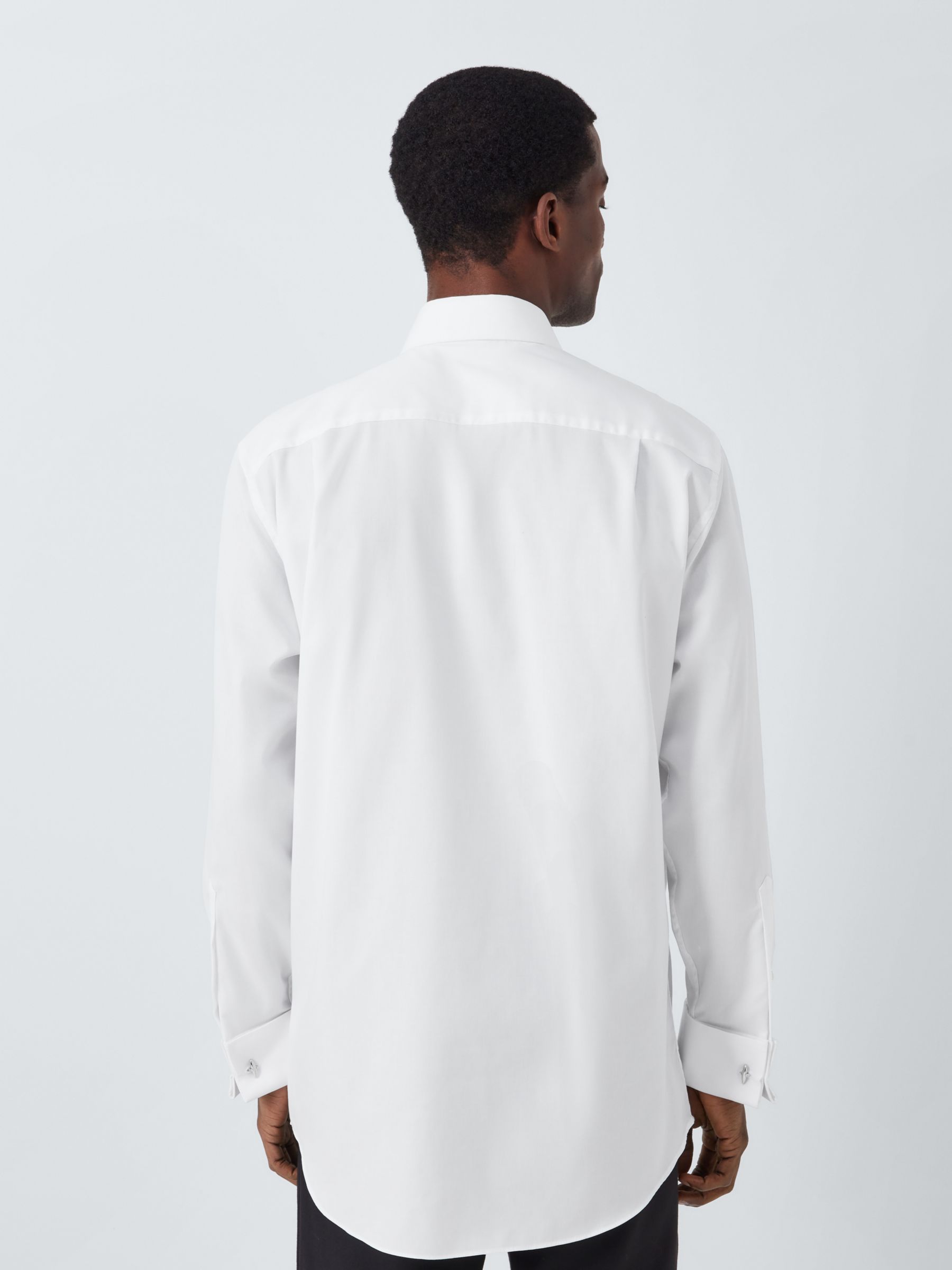 John Lewis Pleated Point Collar Regular Fit Dress Shirt, White, 15R
